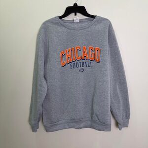 Chicago Football Vintage Style Heather Grey Crewneck Sweatshirt XL